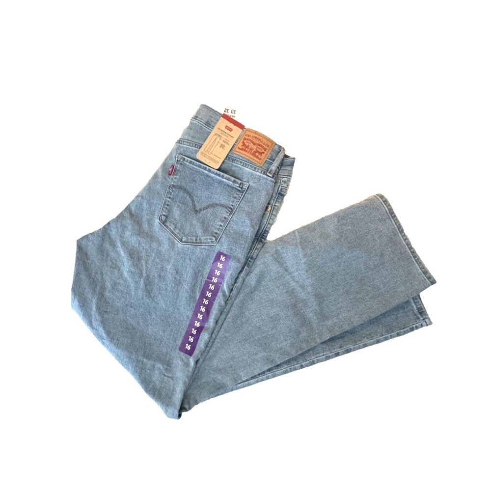 Levi's 314 Jeans Womens Shaping Straight 33x32 NWT Light Blue